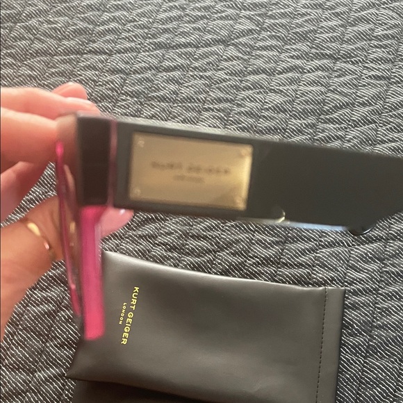 Kurt Geiger Black and Pink Square Sunglasses - Picture 8 of 10